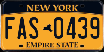 NY license plate FAS0439