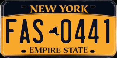 NY license plate FAS0441