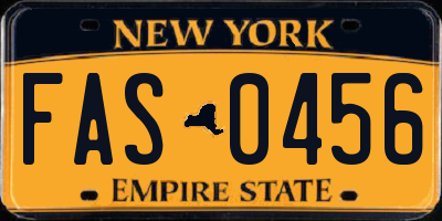 NY license plate FAS0456