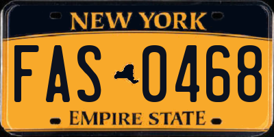 NY license plate FAS0468