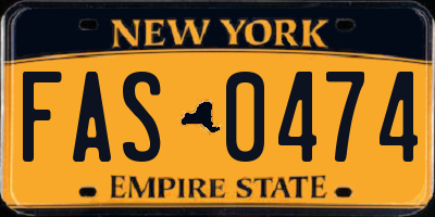 NY license plate FAS0474