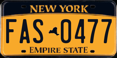 NY license plate FAS0477