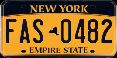 NY license plate FAS0482