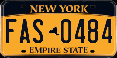 NY license plate FAS0484