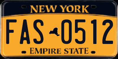 NY license plate FAS0512