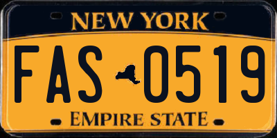 NY license plate FAS0519