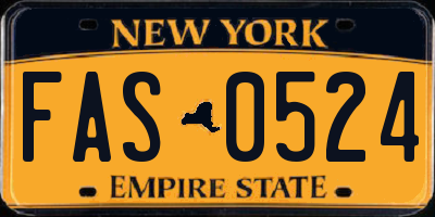 NY license plate FAS0524