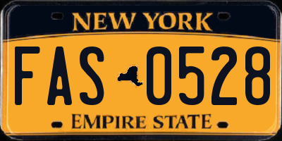 NY license plate FAS0528