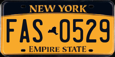 NY license plate FAS0529