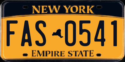NY license plate FAS0541