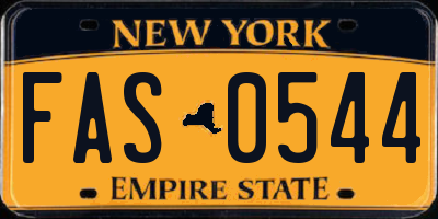 NY license plate FAS0544