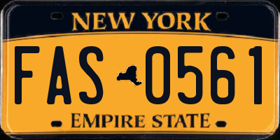 NY license plate FAS0561