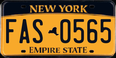 NY license plate FAS0565