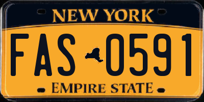 NY license plate FAS0591