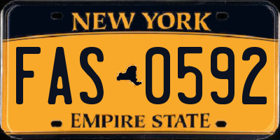 NY license plate FAS0592