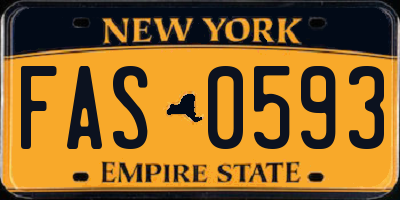 NY license plate FAS0593