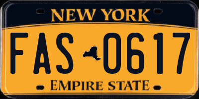 NY license plate FAS0617
