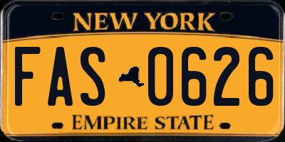 NY license plate FAS0626