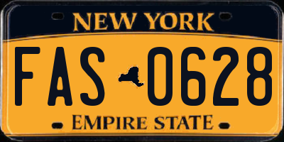 NY license plate FAS0628