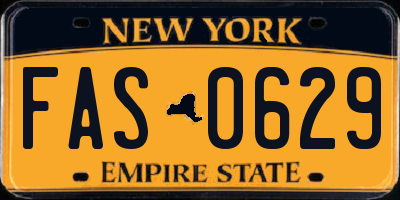 NY license plate FAS0629