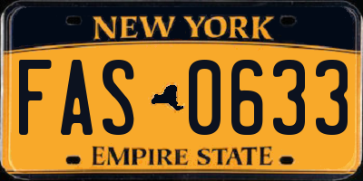 NY license plate FAS0633