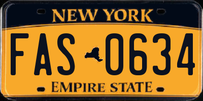 NY license plate FAS0634