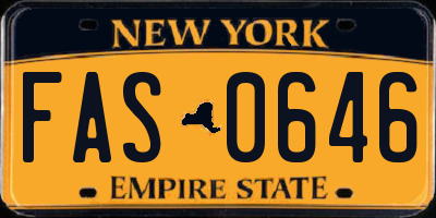 NY license plate FAS0646
