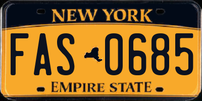 NY license plate FAS0685