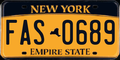 NY license plate FAS0689