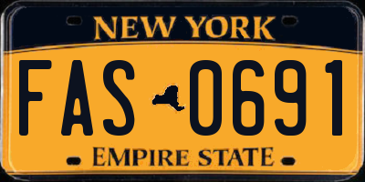 NY license plate FAS0691
