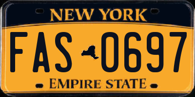 NY license plate FAS0697
