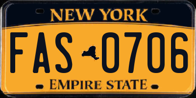 NY license plate FAS0706