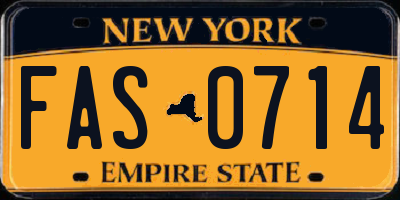 NY license plate FAS0714