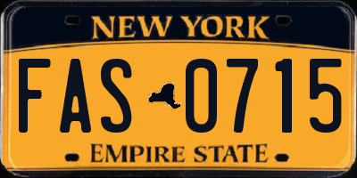 NY license plate FAS0715