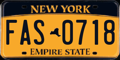 NY license plate FAS0718