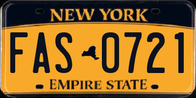 NY license plate FAS0721