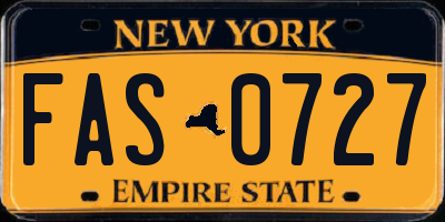 NY license plate FAS0727