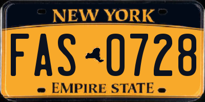 NY license plate FAS0728