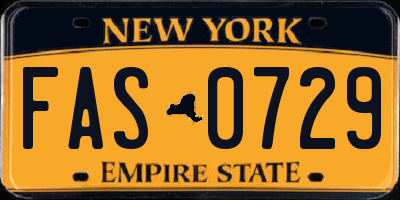 NY license plate FAS0729