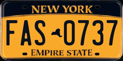 NY license plate FAS0737