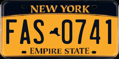 NY license plate FAS0741