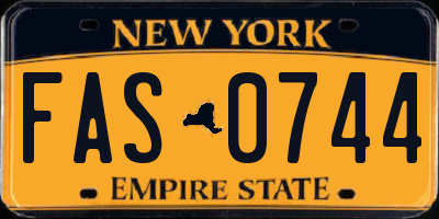 NY license plate FAS0744