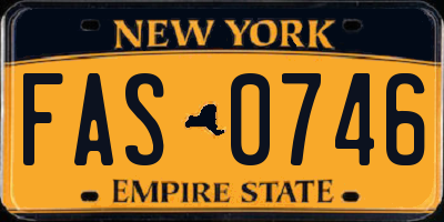 NY license plate FAS0746