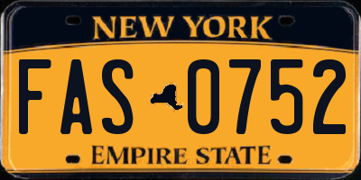 NY license plate FAS0752