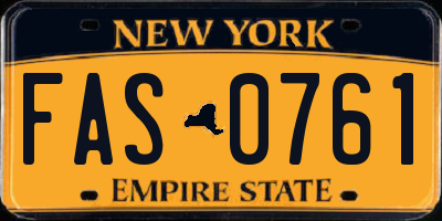 NY license plate FAS0761