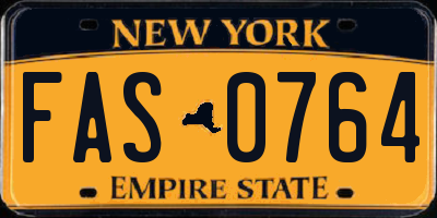 NY license plate FAS0764