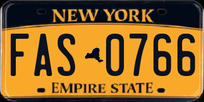 NY license plate FAS0766