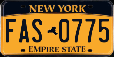 NY license plate FAS0775