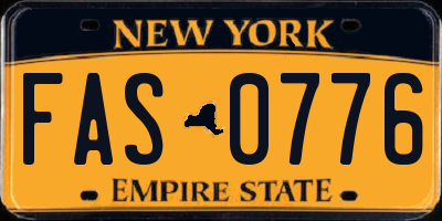 NY license plate FAS0776