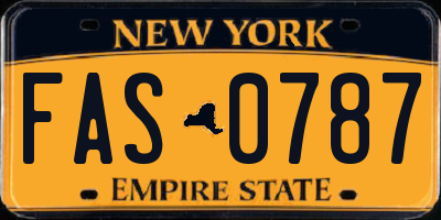 NY license plate FAS0787